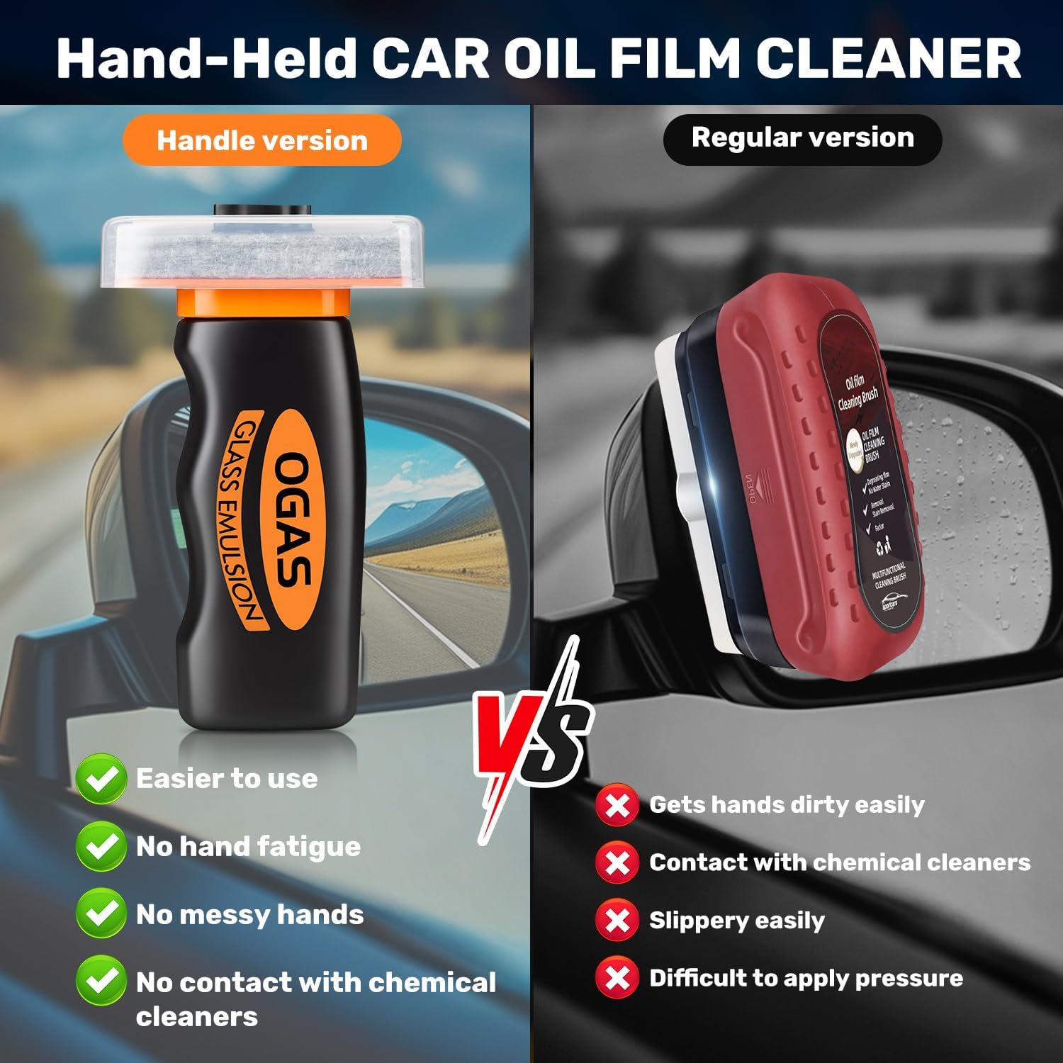 Car Oil Film Cleaner,Glass Emulsion Cleaner,Handle Oil Film Remover&Windshield Cleaner For Cars Window, Glass Emulsion, Crystal Clear View - Image 3