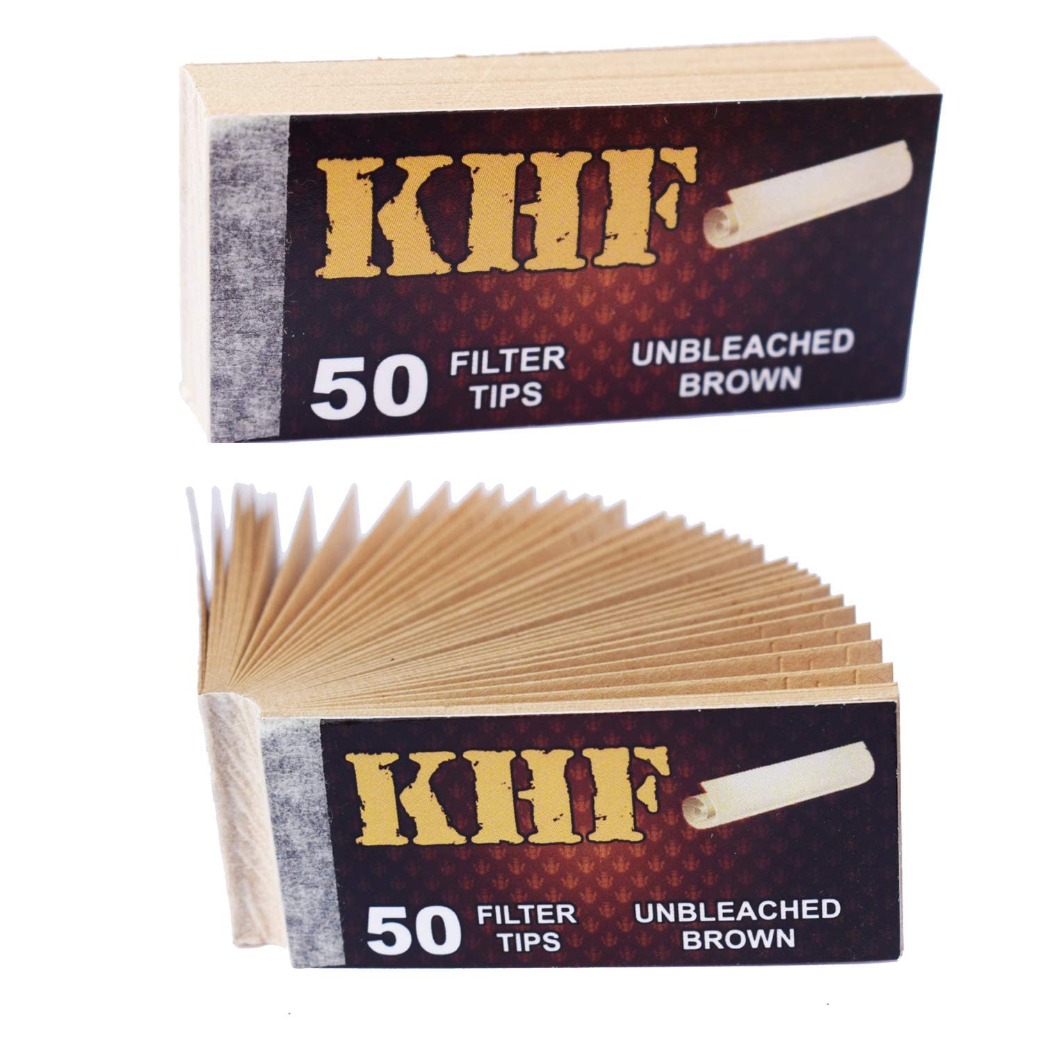 Smoking Khf Brown Perforated Smoking Filter Tips Roach Book Set of 8 Rouch + Smoking Special 34 Tips (1 Booklet)
