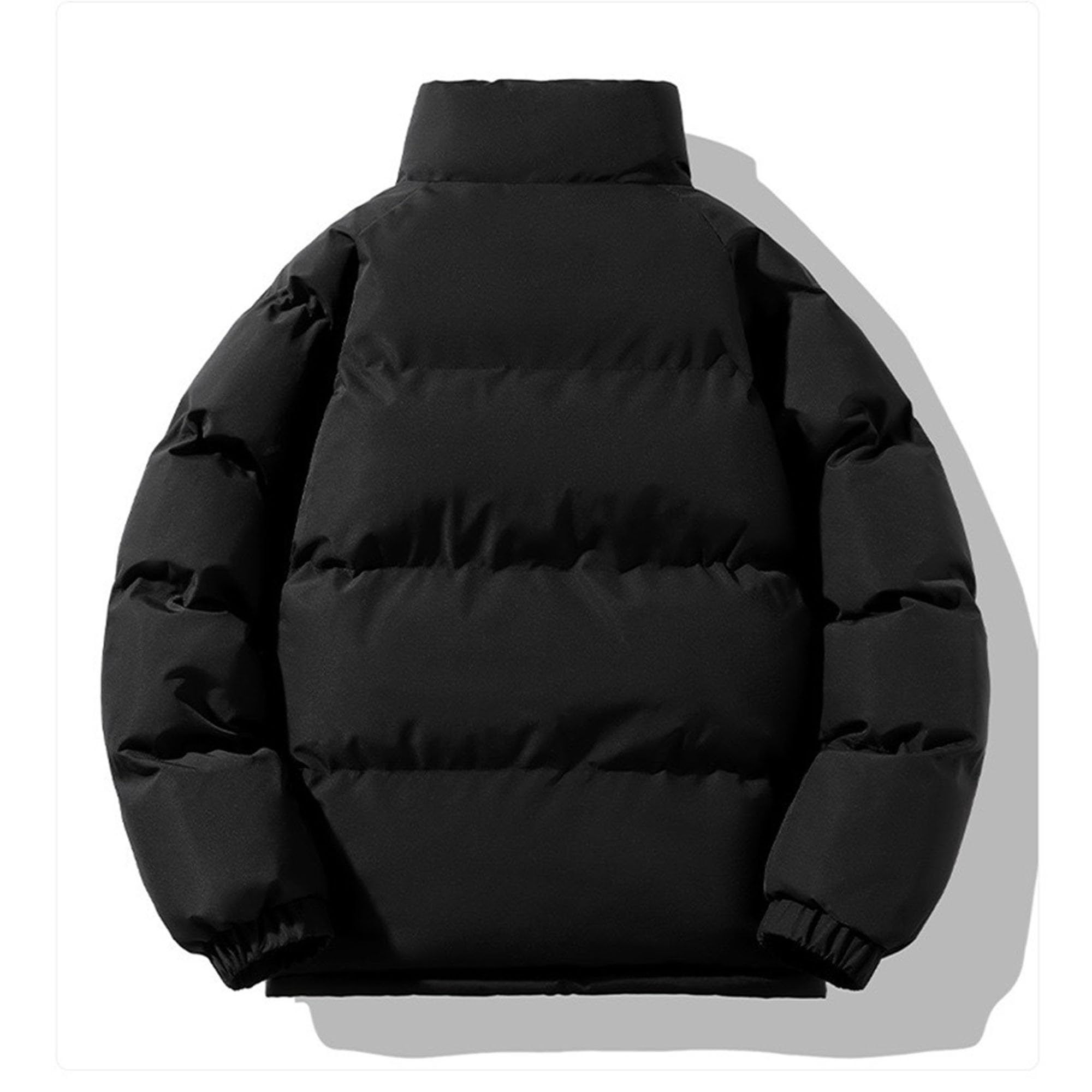 Abrigo de burbujas para hombre, con cuello alto, ajuste holgado, con forro de sherpa, acolchada, aislante