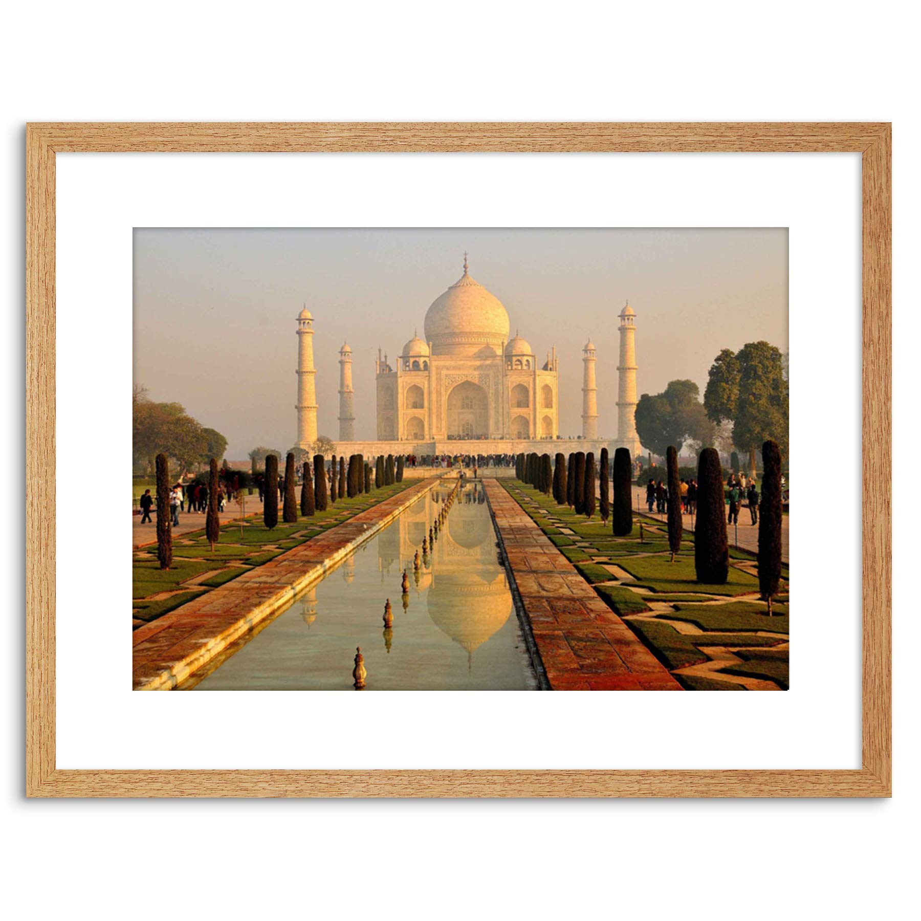 Wee Blue Coo PHOTO LANDMARK BUILDING TAJ MAHAL MISTY MORNING INDIA FRAMED PRINT F97X6518