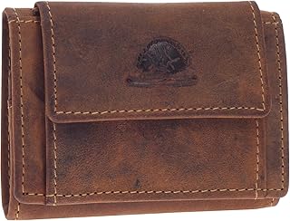 Cartera vintage para hombre, color marrón, 10 x 7 x 2 cm, marrón, large, Vintage