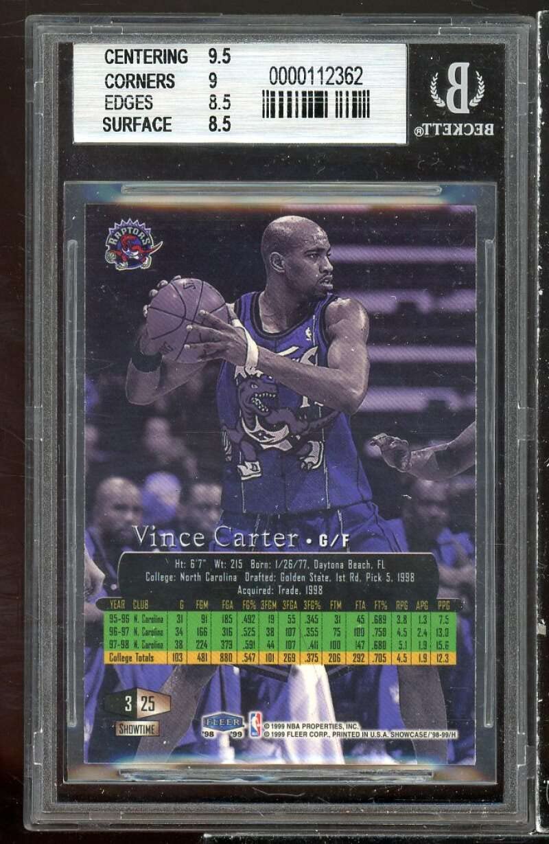 Amazon.com: Vince Carter Rookie 1998-99 Flair Showcase Row 3#25 