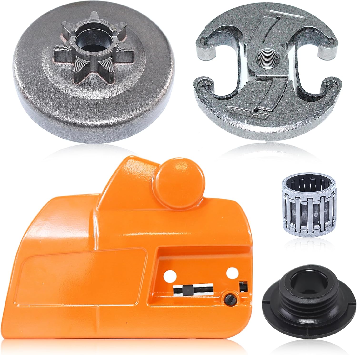 455 Clutch Drum Sprocket & Brake Clutch Cover for Husqvarna 455 460 Rancher Chainsaw, 3/8 Clutch Drum Cover Assembly for Husky 455 460 Replace 537286301 537291702 537110503