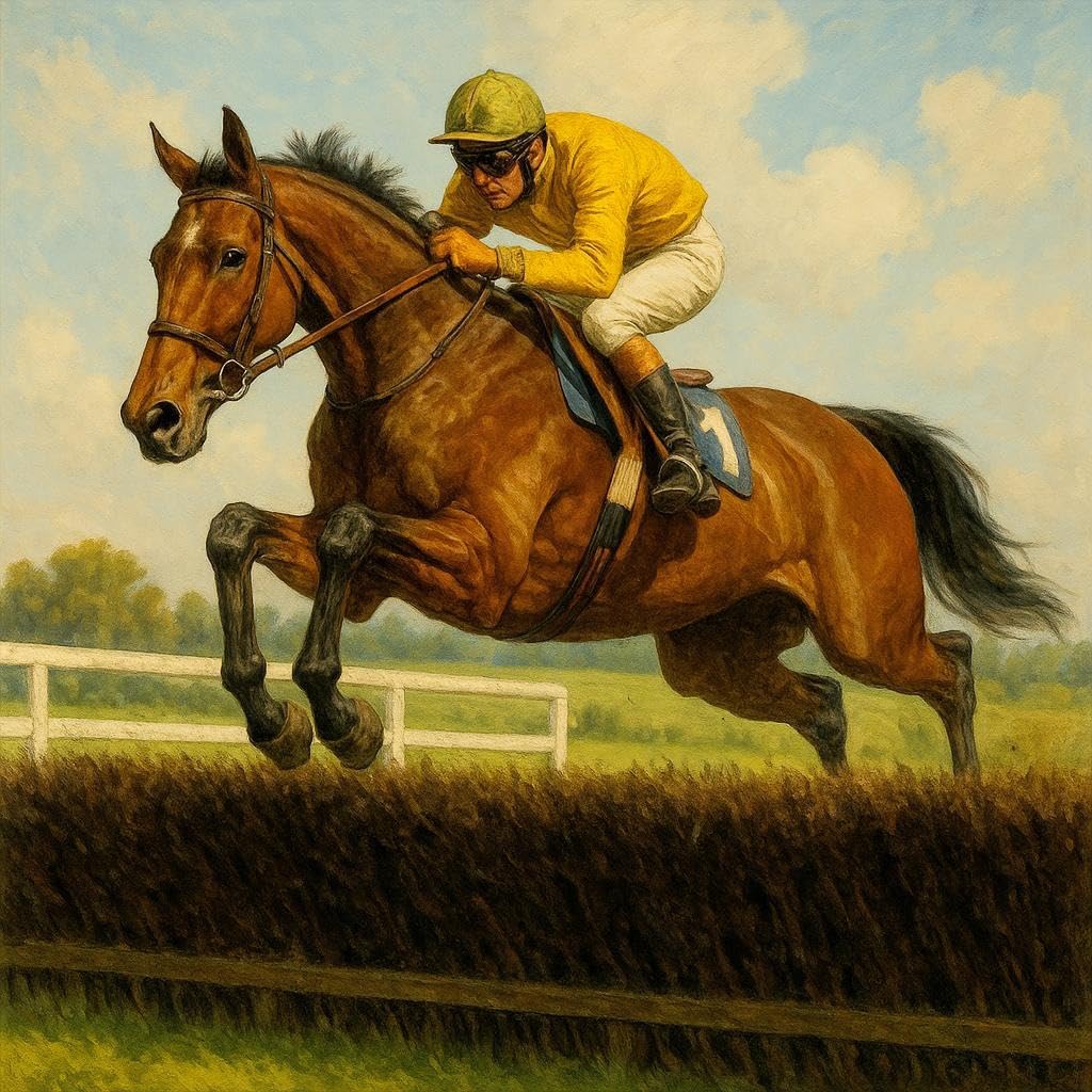 Syntego Horse and Jockey Paint by Numbers Kit for Adults – 50x40cm (16" x 20") Canvas DIY Painting Set with Acrylic Paint & Brushes – Easy Art Craft for Beginners, Home Decor & Gift