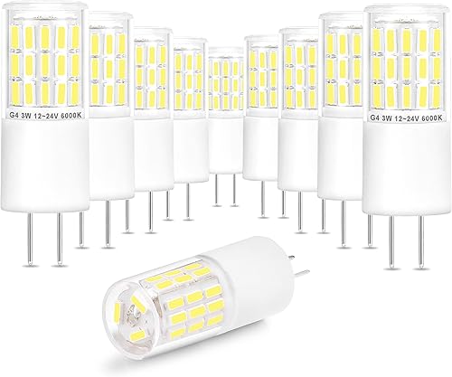 Bombillas LED G4 T3 de 3 W, 6000 K, para paisaje, exteriores, 12 V24 V, G4 20 W, 25 W, 30 W, reemplazo halógeno, bajo voltaje, T3 JC, bombilla
