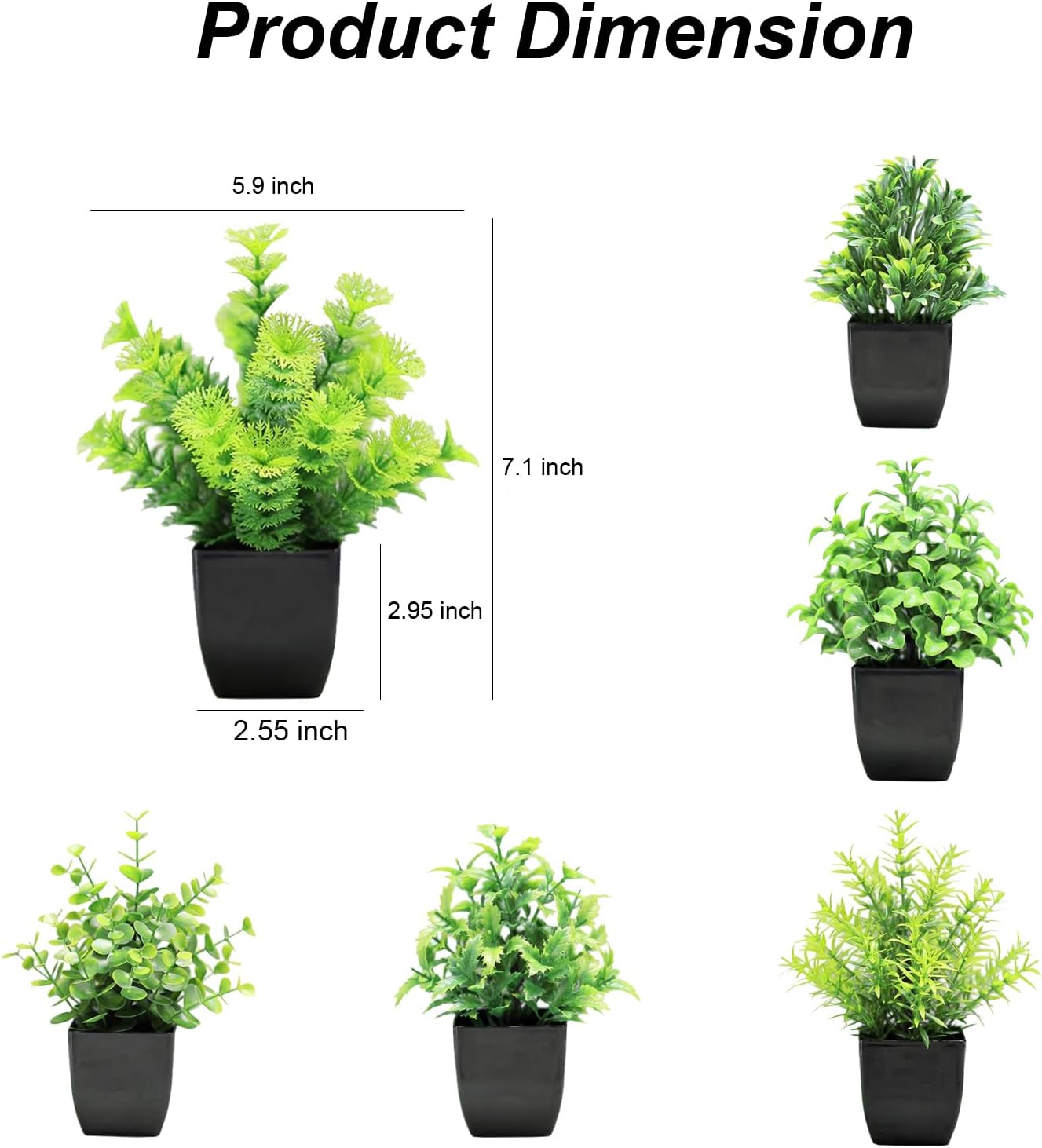 DEEDOCHY 6個パック 小さな人工植物 鉢植え人工植物 屋内 バスルーム ハロウィン ホーム キッチン オフィス デスク テー