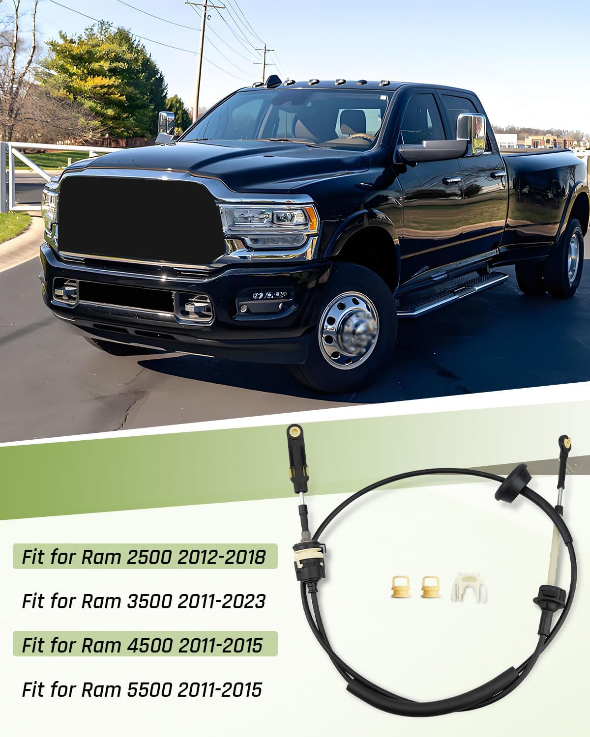 Automatic Transmission Shifter Cable Fit for Ram 2500 2012-2018 Fit for Ram 3500 2011-2023 Fit for Ram 4500 5500 2011-2015 Replace 68261253AC 68039341AB 68039341AC