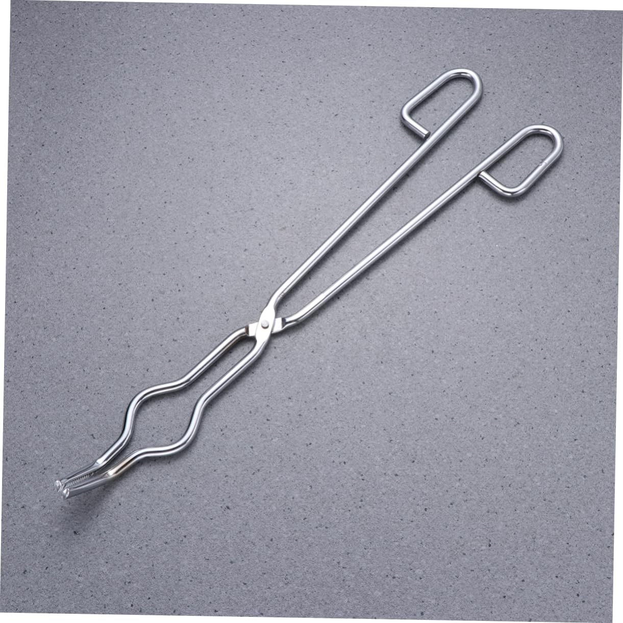 Chromium Plated Steel Crucible Beaker Tongs with Slip Handle Laboratory Flask Holder Clamp for Safe Chemical Experiment Use