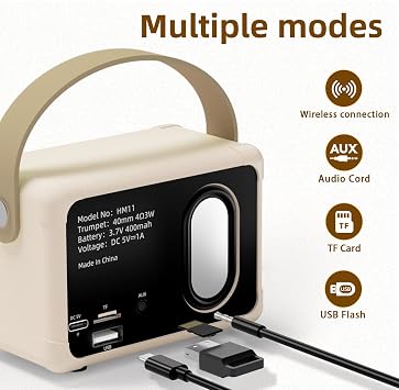 Bluetooth Speaker Gifts for Girls,Teenage,Women Vintage Room Decor Beige | Mini Portable Wireless Speaker,Birthday Gifts & Christmas Gift Ideas, Cute Room Decor , Hands-Free Calling,AUX/TF Card