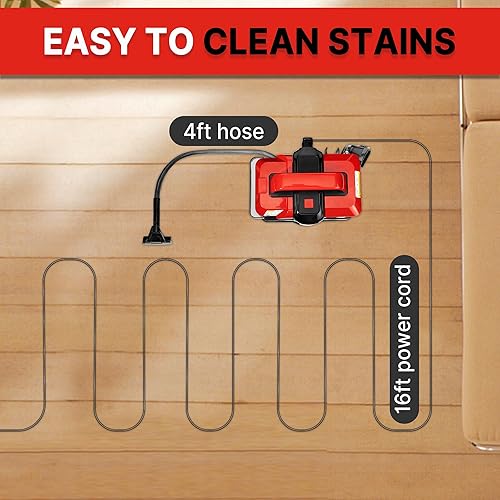 Miniatura 5 de Shop-Vac Máquina limpiadora portátil de alfombras y tapicería, potente limpiador de manchas para mascotas, sofá, alfombra, colchón, cortina y