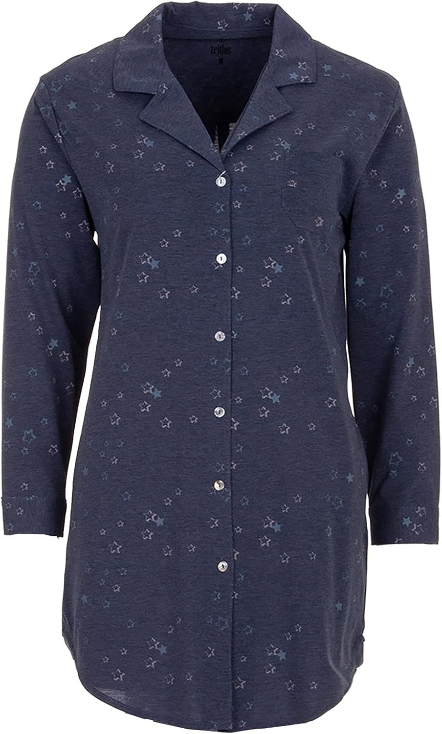 Chemise De Nuit Femme Coton Rayée – Manches Courtes, Boutonnée Devant – Poches Latérales – Taille S à XXL