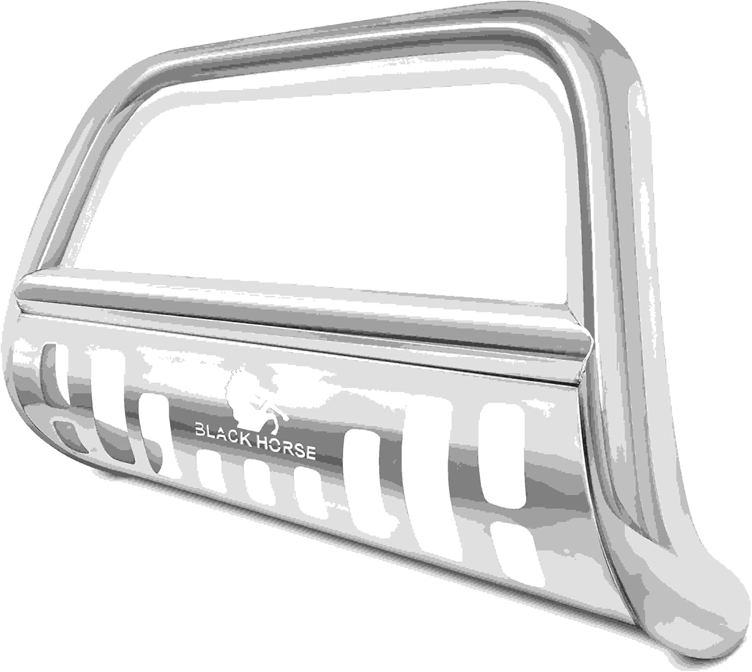 Black Horse Bull Bar Skid Plate Stainless Compatible with 2017-2026 Ford F-250 Super Duty|2017-2026 Ford F-350 Super Duty|2017-2026 Ford F-450 Super Duty|2017-2026 Ford F-550 Super Duty-BB045215-SP