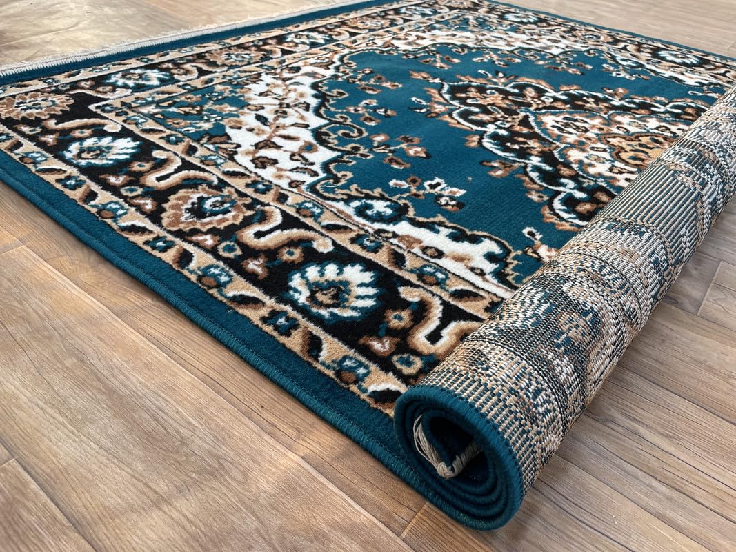 Traditional Comfort: Power-Loomed Carpets for Living Room- Every Space Area Rug Color Blue Size 6x8 Feet (180x235cm)-image-49