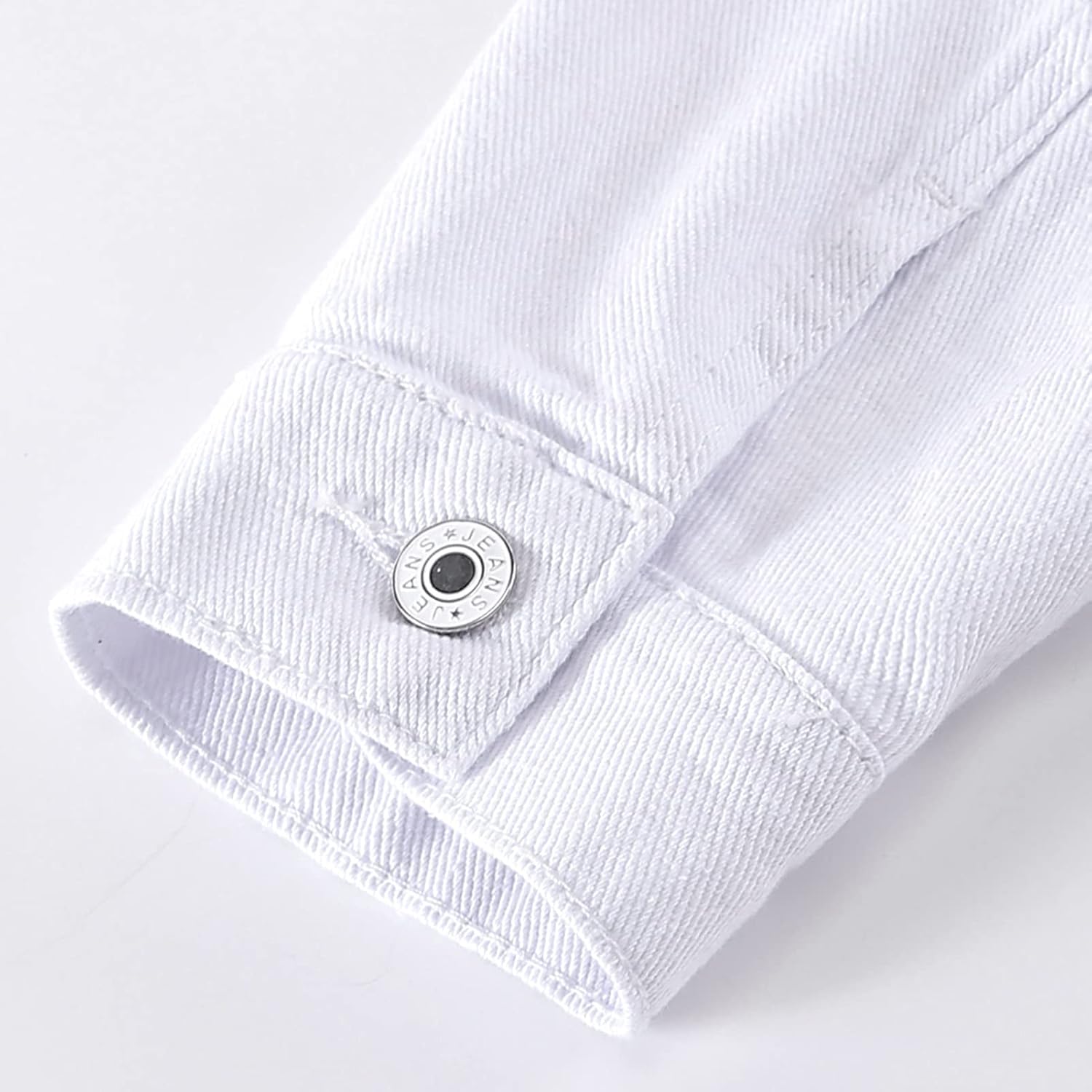 LifeShe Women's Basic Long Sleeve Button Down Distressed Denim Jackets Jean Jacket Coat - Image 5