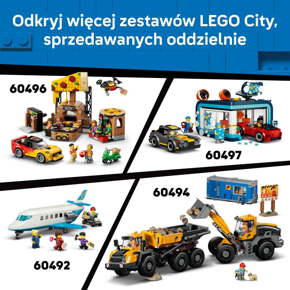 LEGO City Żółta koparko-ładowarka, zabawka konstrukcyjna dla dziecka w wieku od 7 lat, zestaw dla miłośników maszyn budowlanych, pomysł na prezent dla chłopca lub dziewczynki 60480