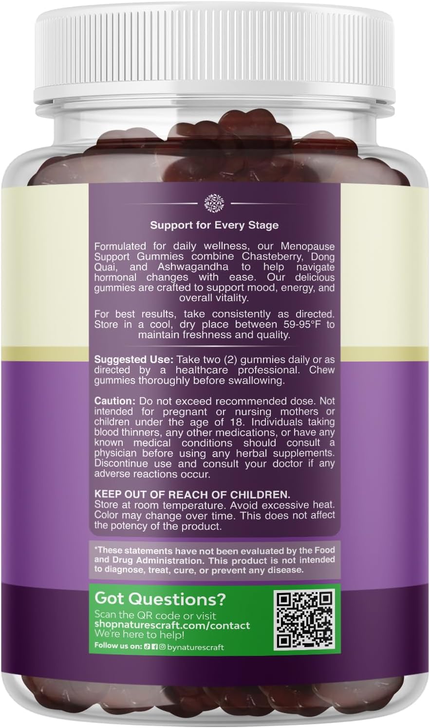 Womens Menopause Gummies with Dong Quai - Menopause Vitamins for Women with Ashwagandha - Holistic Support for Hot Flashes Night Sweats and Mood Swings - Pre & Post Supplements - 90 Count - Image 2