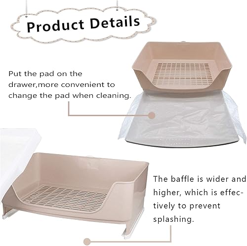 Miniatura 5 de PINVNBY Caja de arena grande para conejos, caja de inodoro de esquina, sartén más grande para mascotas con cajón para adultos, conejillo de indias,