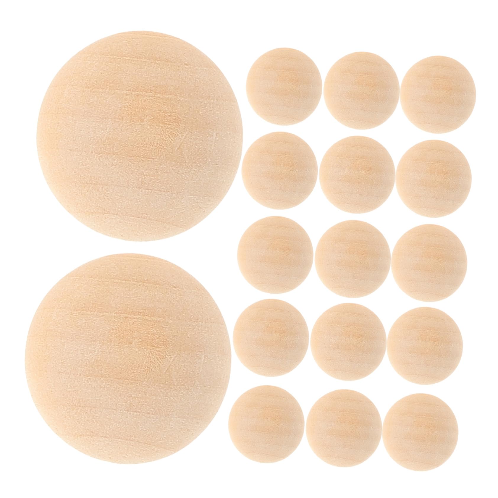 Lurrose 300pezzi Half Wooden Beads Unfinished Craft for Jewelry Making Natural Wood Hemisphere Beads for Bracelets Necklaces and Home Decor