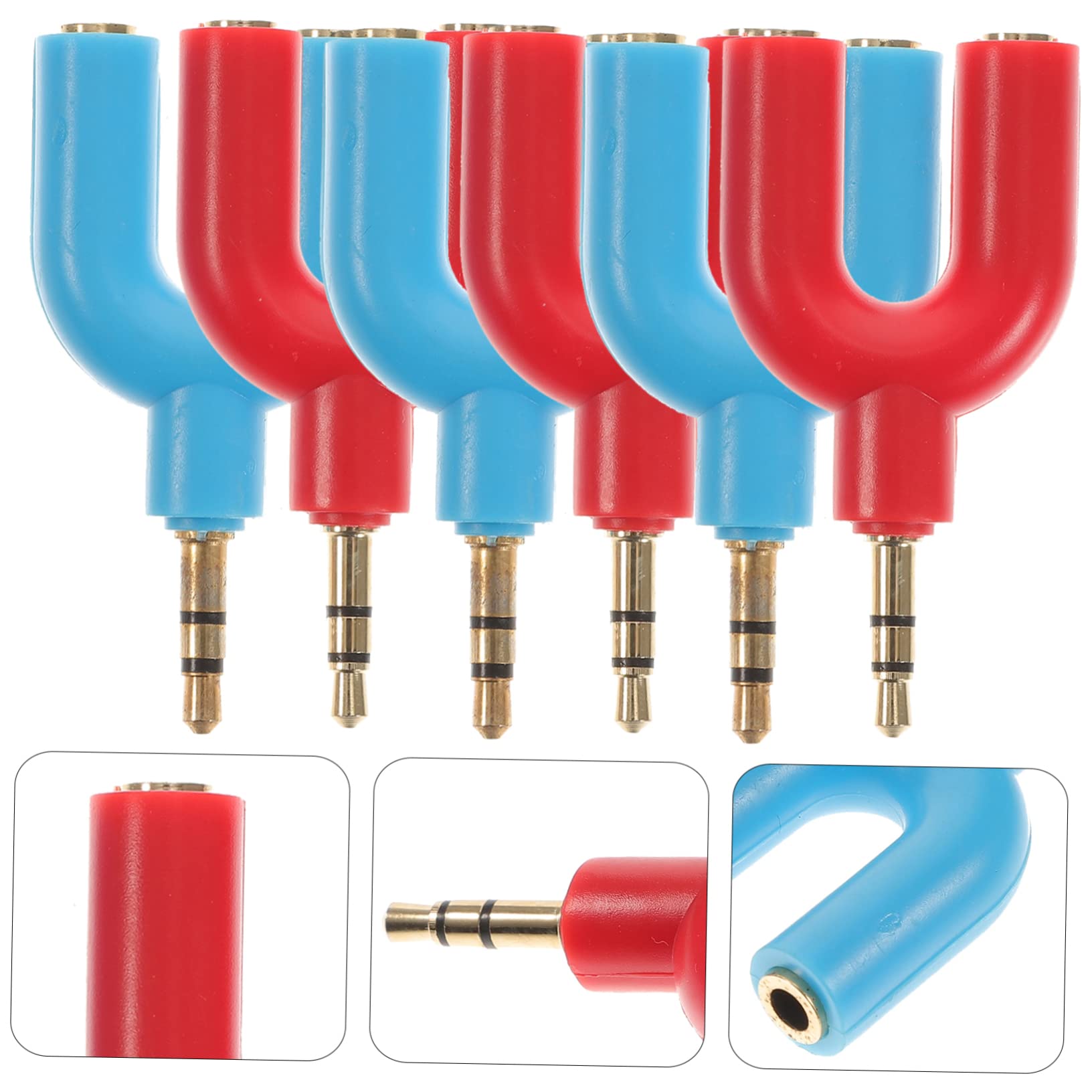 OSALADI 30pezzi u Shape Headphone Adapter y Splitter to Adattatore Audio Per Condivisione Cuffie Con Design Leggero e Stabile Per Tablet e Laptop Confezione Da Rosse