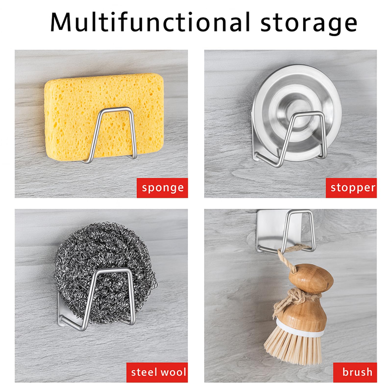 Stainless Steel Sink Sponge Holders - 5 Pack -5 Stainless Steel Sink Sponge Holders - 5 Pack -5