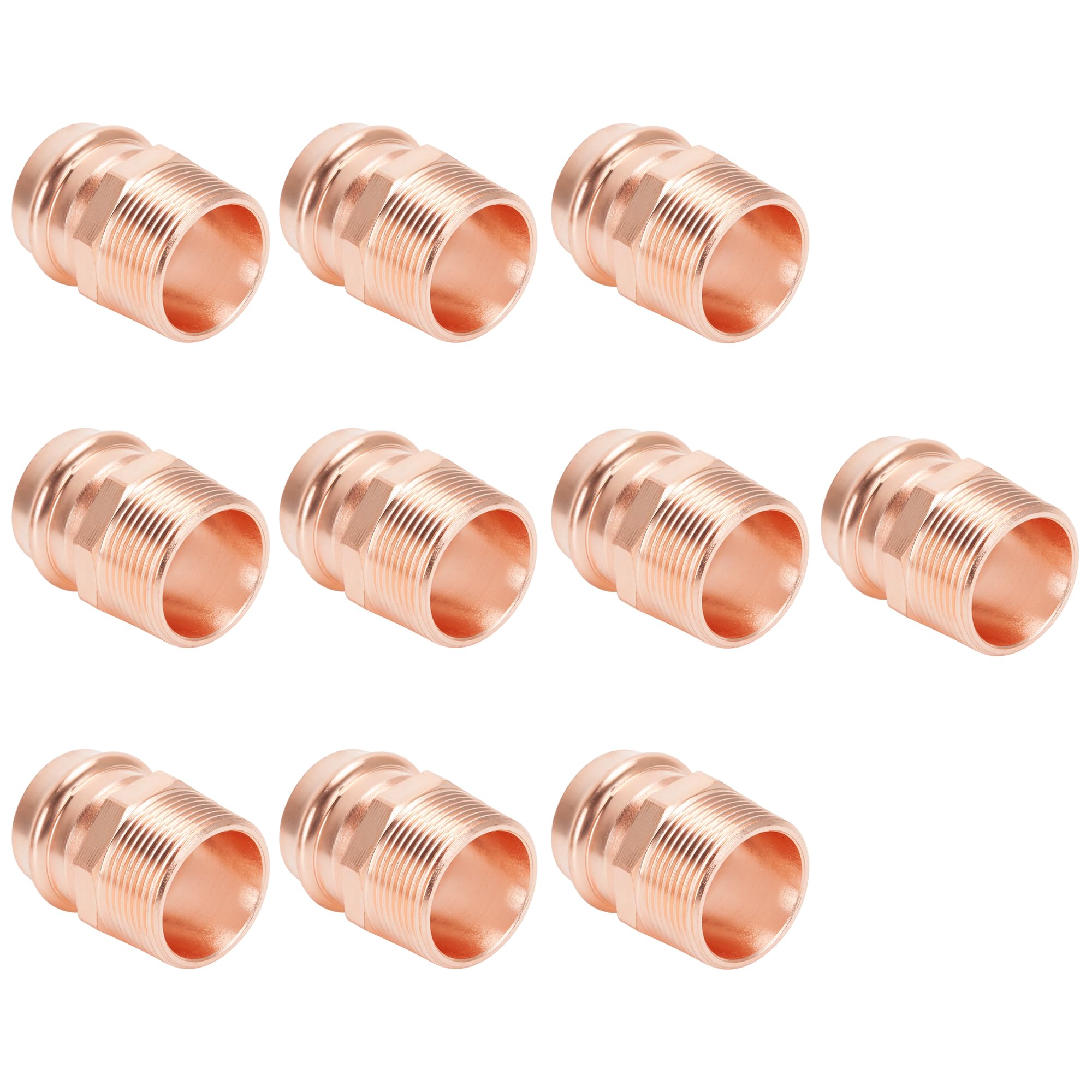 Propress Fittings - Adaptador macho de 3/4 pulgadas a presión de cobre P x macho NPT conexión para residencial, comercial, paquete de 10