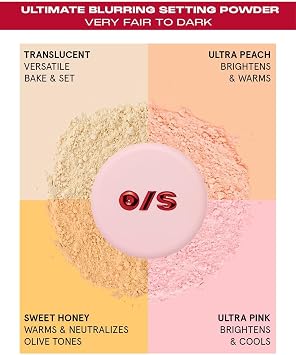 One size Ultimate Blurring Setting Powder Full Size Ultra Pink for Light to Medium Skin Tones
