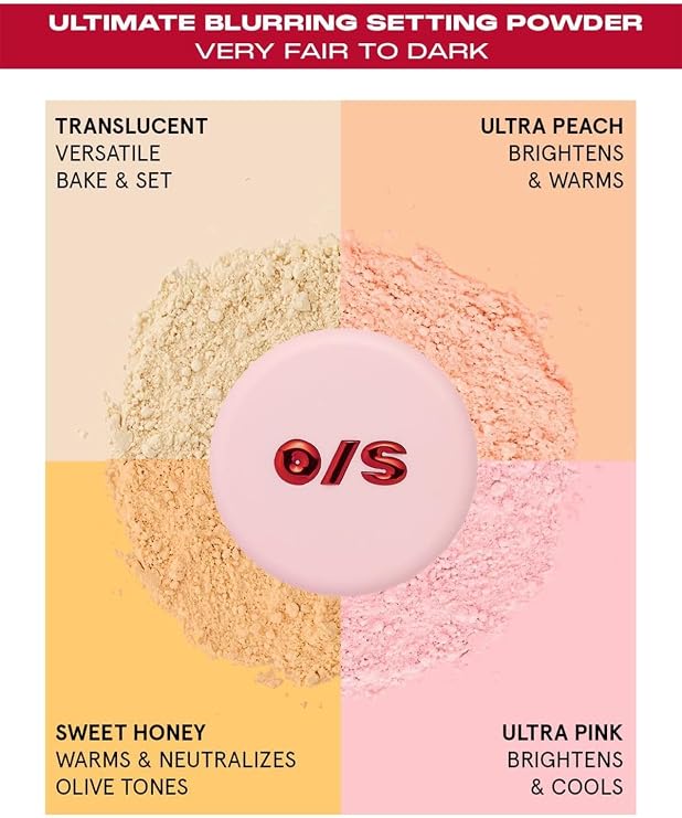 One size Ultimate Blurring Setting Powder Full Size Ultra Pink for Light to Medium Skin Tones