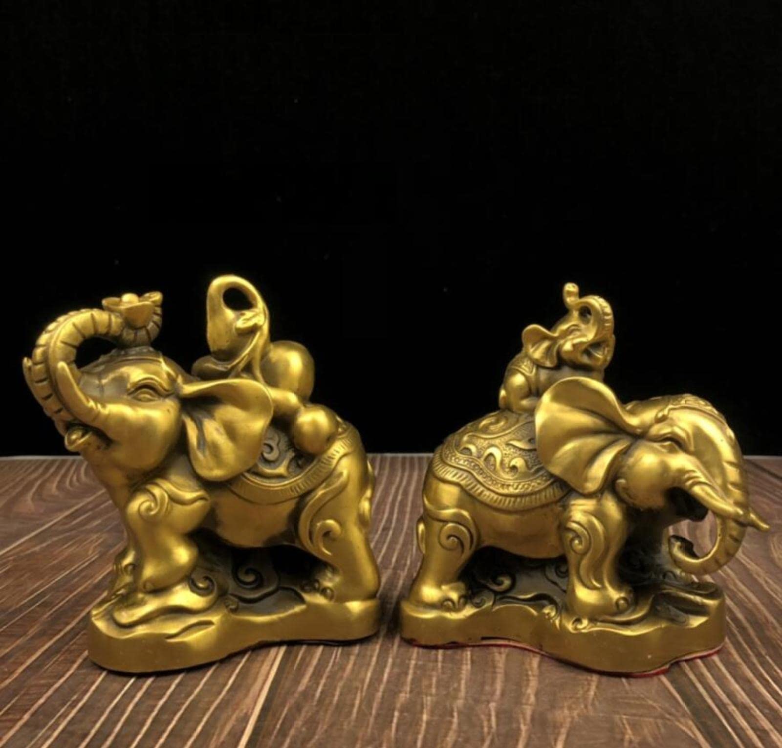Sculpture éléphant en laiton AMUCK : statue Feng Shui pour harmoniser l'ambiance du salon