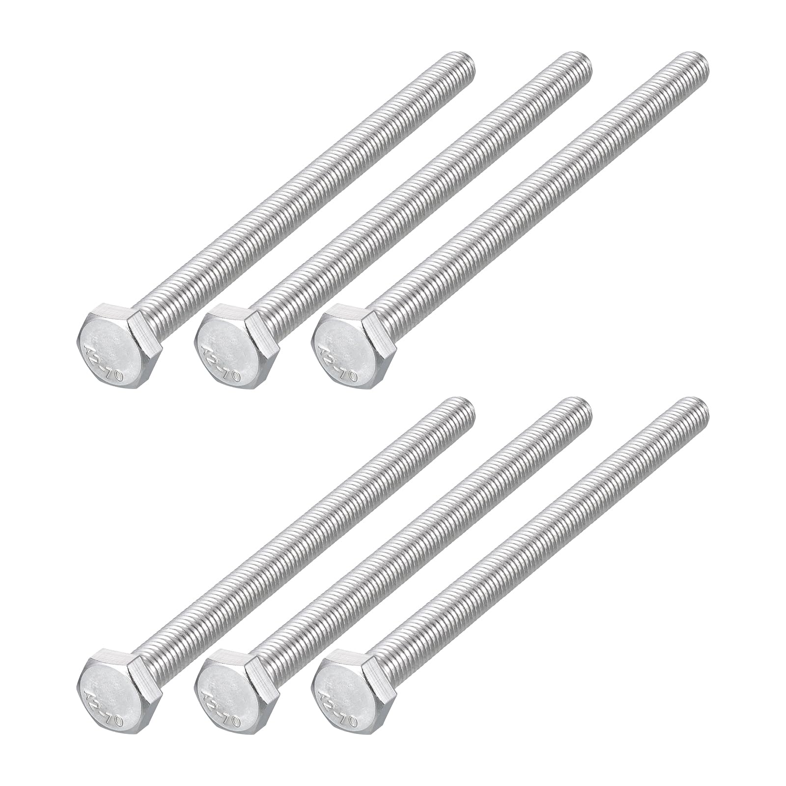 METALLIXITY Hex Bolts (M8-1.25x120mm) 6Pcs, 304 Stainless Steel Coarse Fully Threaded Hex Head Screw Bolt Machine Screws