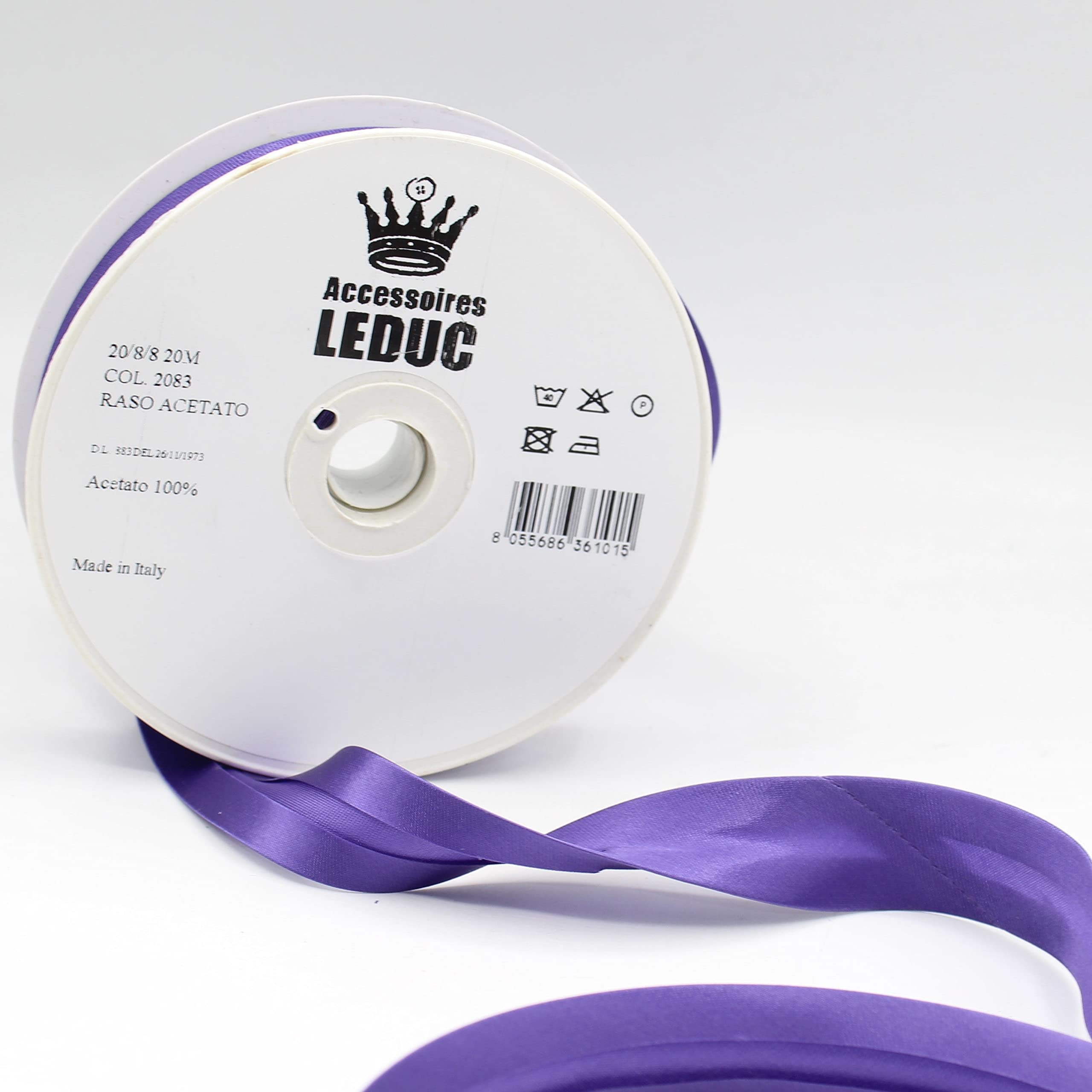 Leduc Satin-Schrägband – 20 Meter, 30 Farben, 8+20+8 Mm, 100% Acetat, Für Näharbeiten