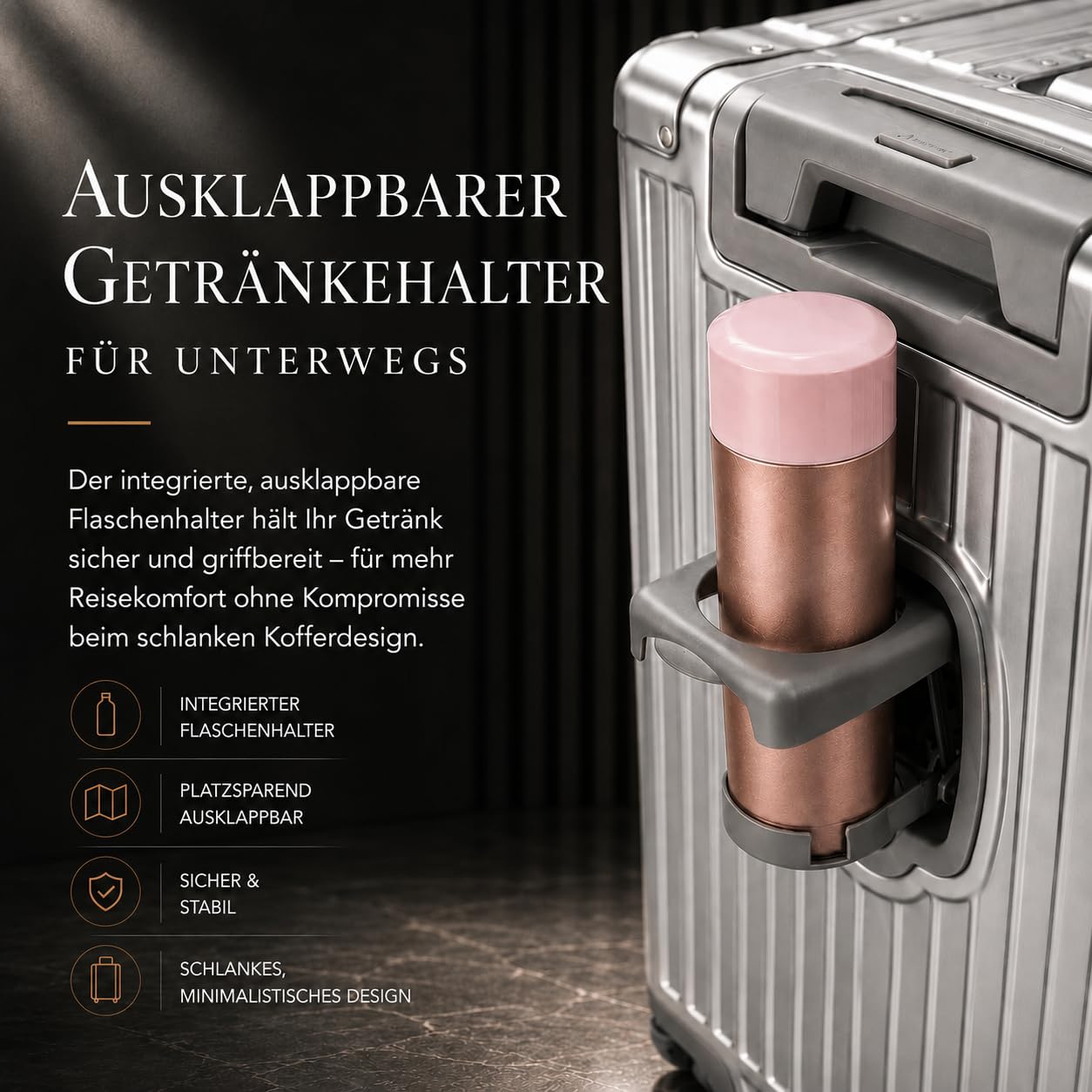 Aerolite Premium Aluminium Koffer 55x38x23, Handgepäck ohne Reißverschluss