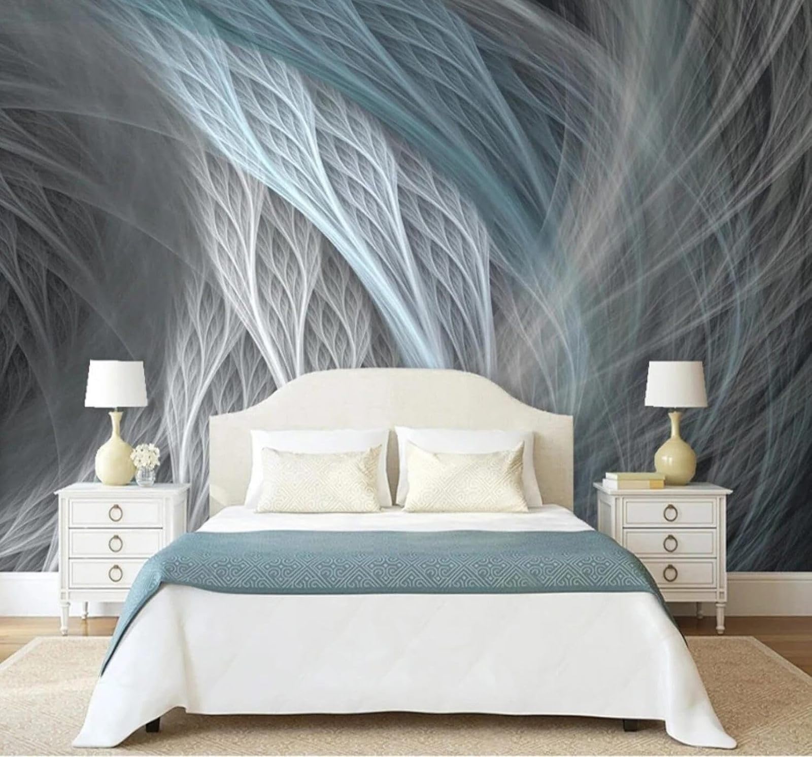 Xlming 250Cm×170Cm(B×H) Abstract Lines Feathers Art Individuality 3D Wallpaper Luxury Home Dining Decor Paste Sofa Living Room The Wall For Bedroom Mural-250Cm×170Cm