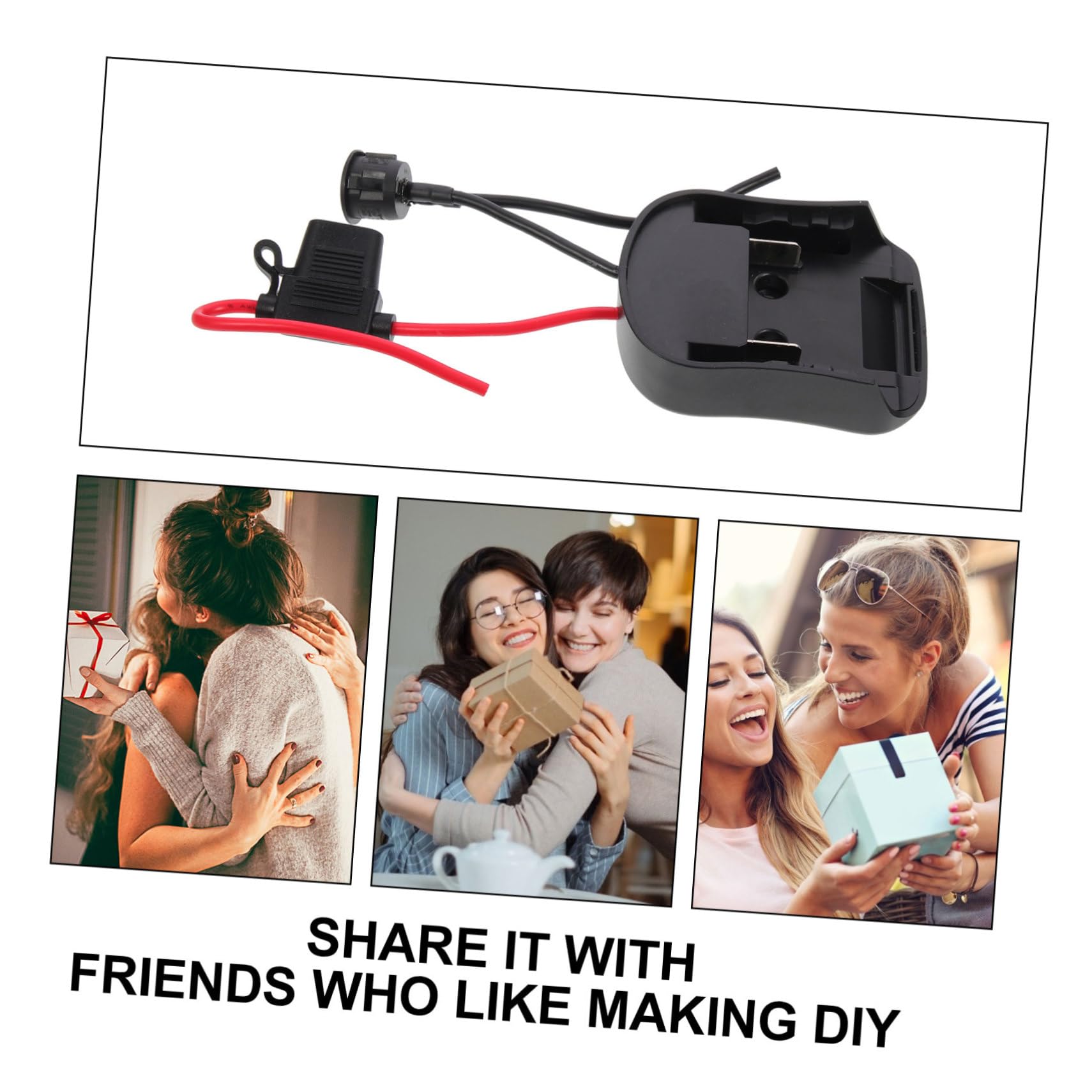 SHINEOFI 2 Piezas Adaptador De Batería De 18v Batería para Al Adaptador De La Camión Fuerza Convertidor De De Corriente Voltaje De Bricolaje Negro Abs