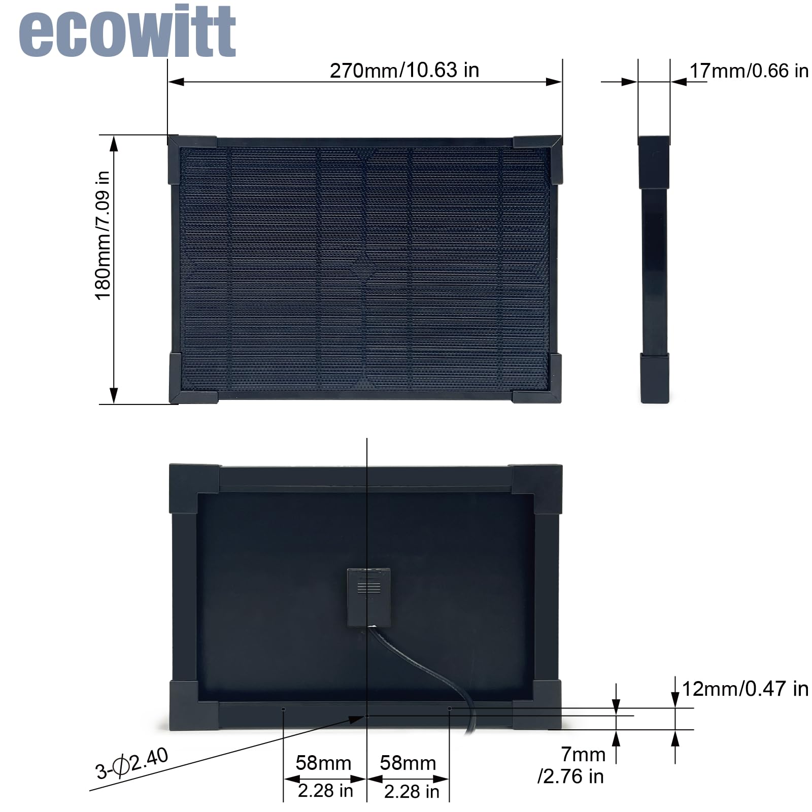 ECOWITT WS6214S Estación meteorológica inalámbrica, pasarela 4G y Wi-Fi WS6210S con panel solar + sensor exterior 7 en 1 para el hogar WS90 con módulo de presión atmosférica, antena RF de 30 cm