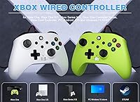 Vista 2 de Gamrombo 2 Pack Wired Controller Compatible with Xbox One SX, Xbox Series XS Windows 1011 PC Gaming Controller with Audio Jack & Volume
