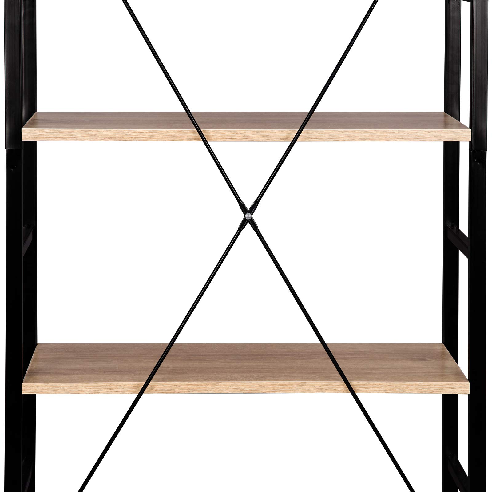WOLTU RGB9365hei Magnetronrek Keukenplank In Metaal En Spaanplaat Metalen Plank Opslagplank 60x40x123 5cm Zwart Lichteiken 657863600