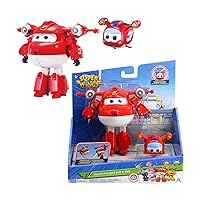 Super Wings EU750421 Supercharged Jett & Mini Super Pet Jett, Transformer Toys for