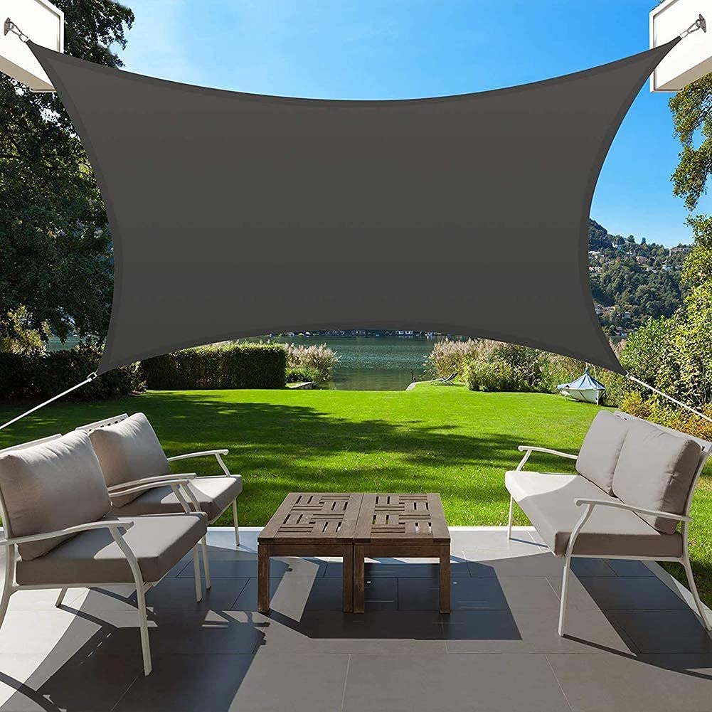 Voile D'ombrage, Voile D'ombrage Rectangulaire, Protection des Rayons UV Et Tissu Imperméable, Voile D'ombrage pour Extérieur/Terrasse/Jardin (3mx5m,Brown)