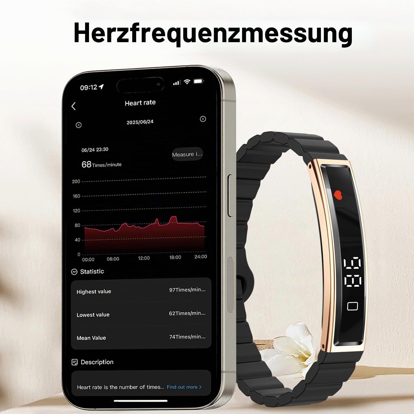 findtime Smart Band Schrittzähler Armband Fitness Tracker Schmal Pulsmessser Schlaftracker IP68 Wasserdicht Stress Zyklus Tracking Sportmodi Aktivitätstracker Fitness Armband für iOS Android