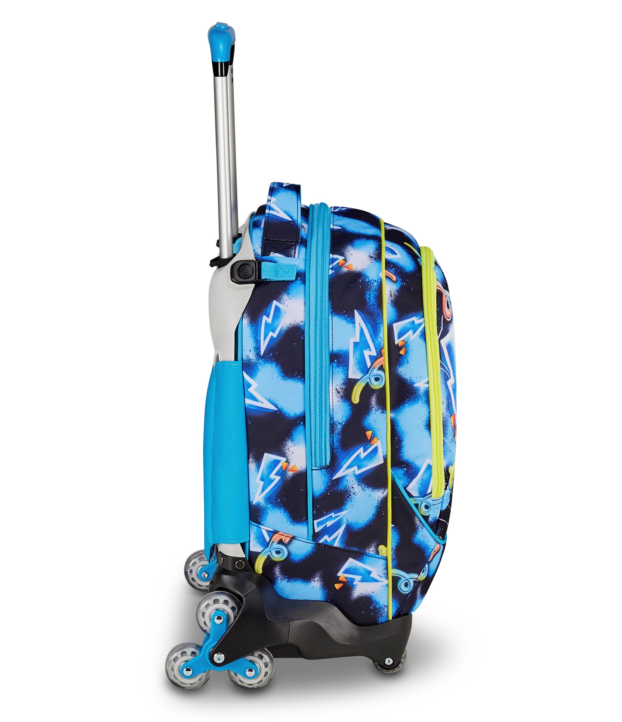 SJ GANG STYLE JAM GANG Trolley Jack 8 ruote GLOWGAME, Blu, 34L, Scomponibile, Cross-over System, 3 in 1, Spallacci a scomparsa, Tasca portaborraccia, Barra regolabile, Scuola elementare, Bambino