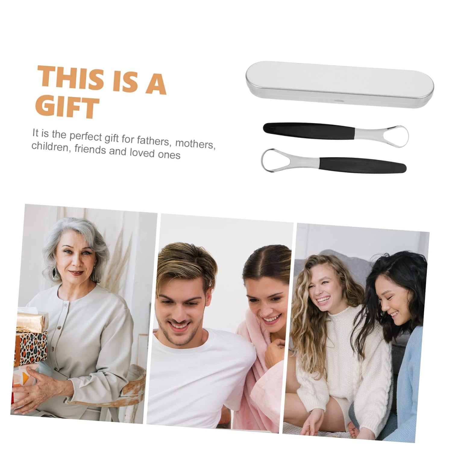 FOMIYES 3sets Stainless Steel Tongue Scraper Portable Scrapers Bad Breath Removal Tool for Adults and Easy to Use