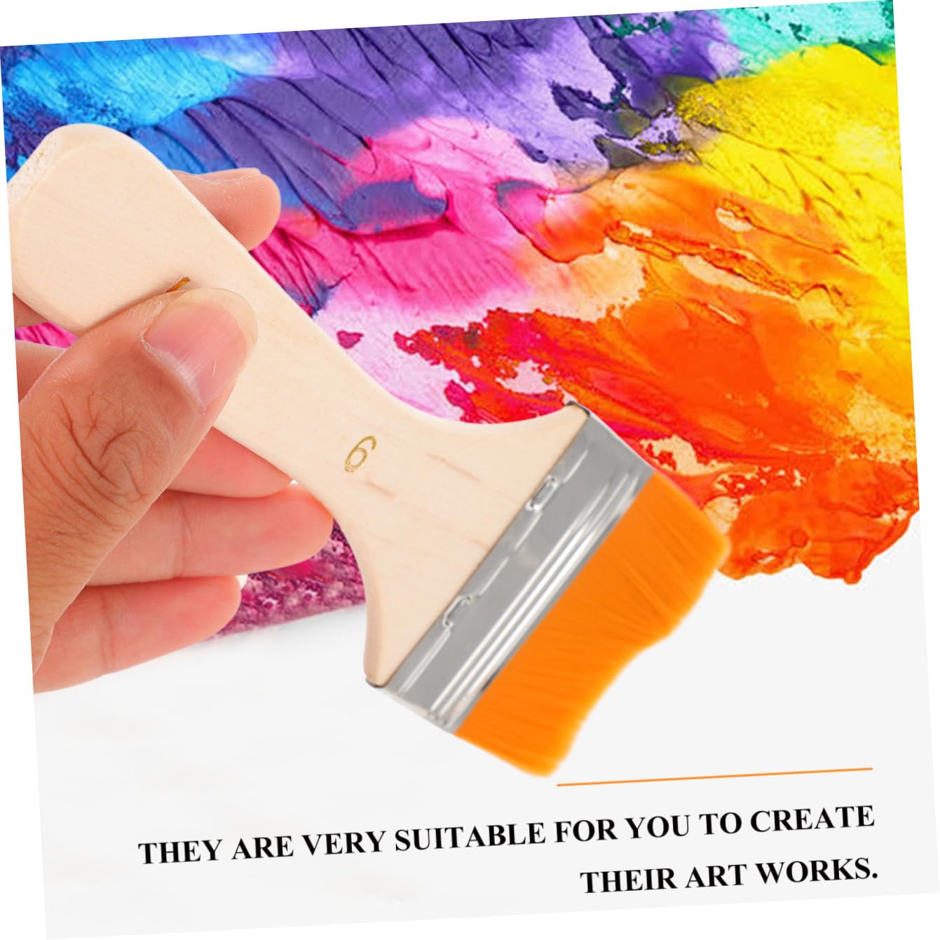 Pennelli per Pittura a Olio in Nylon Manico in Legno 50 Pezzi