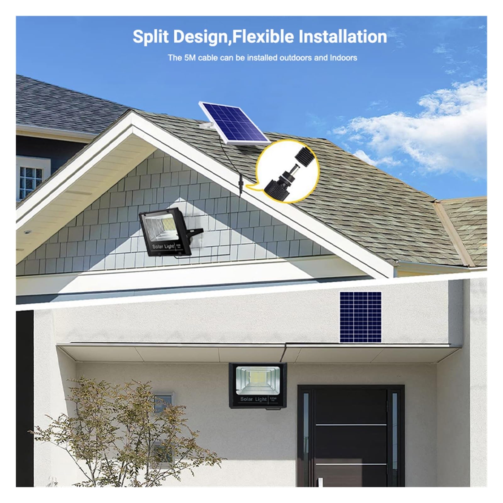 Potente luz Solar LED, s reflectores solares for Exteriores con Control Remoto for jardín, Pared de Calle, Solar for Paisaje