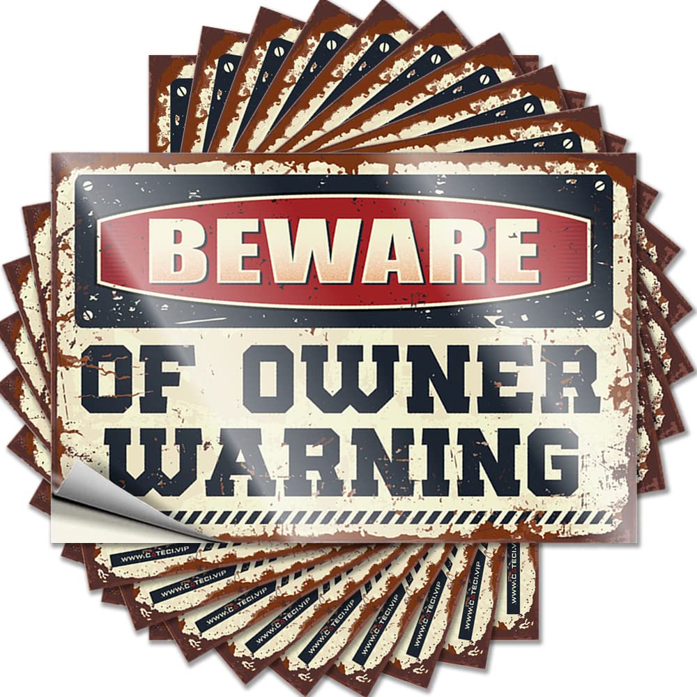 Beware of Owner Warning Scented Vintage Outdoor Decor - Bumper Nice Removable Vinyl Decal(6X9CM)