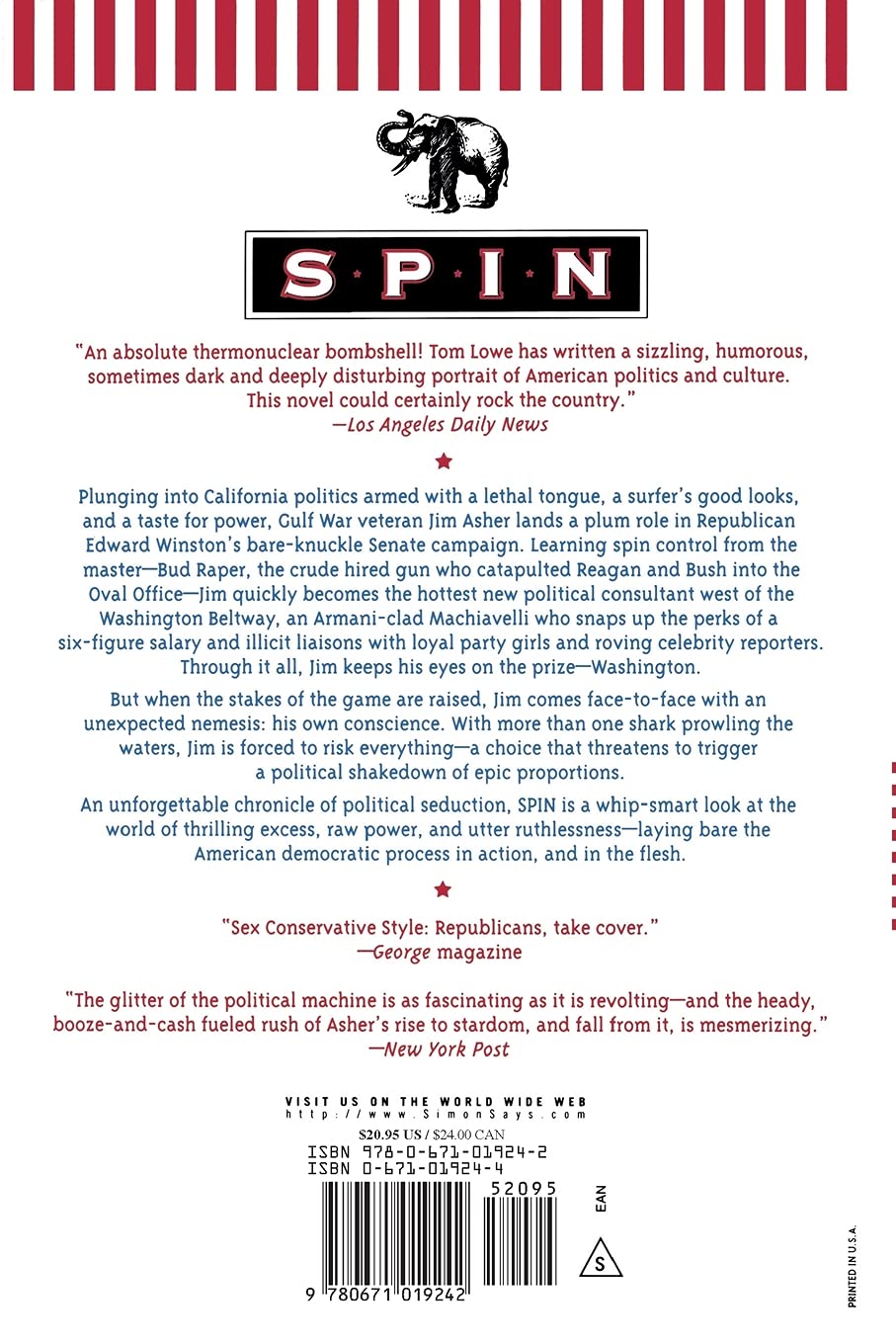 Spin: Lowe, Tom: 9780671019242: Books - Amazon.ca
