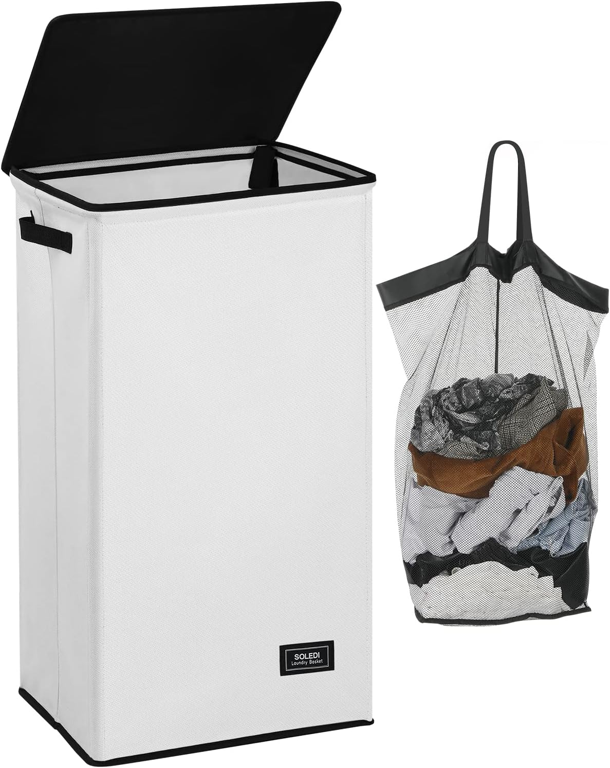 SOLEDI Laundry Baskets with Lid 100L Large Laundry Hamper, Washing