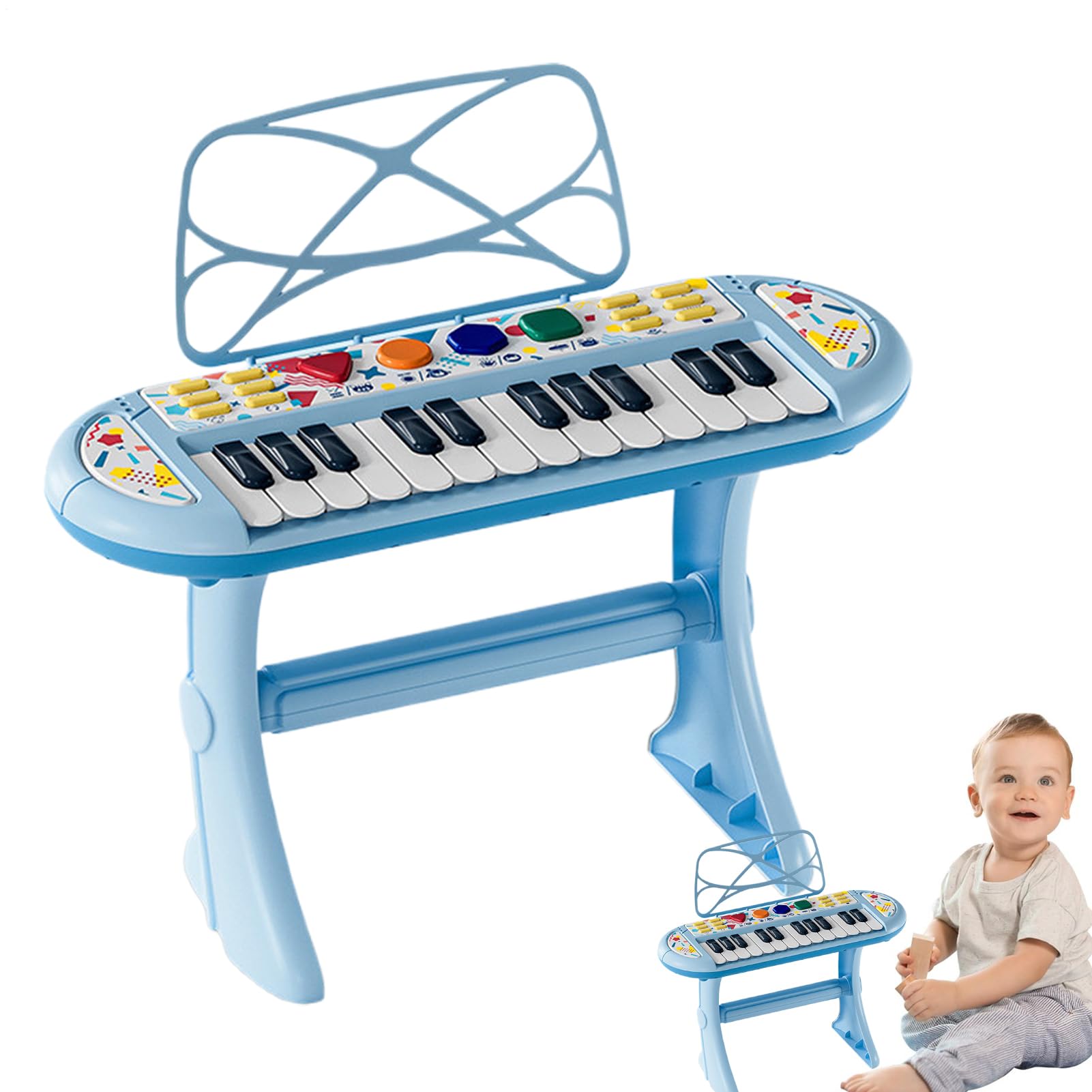 Klawiatura Muzyczna Dla Dzieci Regulowana Głośność | Małe Pianino Keyboard Zabawka Dla Uczniów I Studentów I Dziewczynek I Przedszkolaków Do Salonu I Sypialni I Klasy I Sceny I