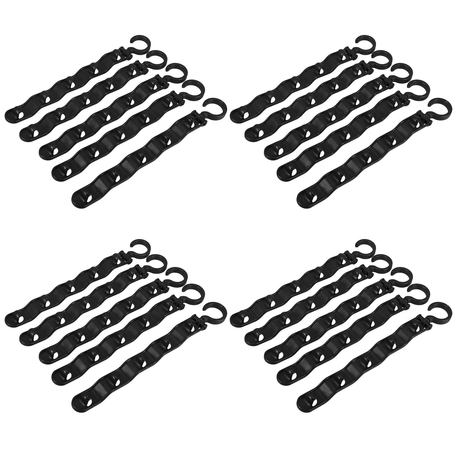 Gancio Multi-livello per Grucce, 20 Pezzi Nero, 5 Strati | Organizzatore Verticale, Layout Regolabile, Plastica, Camera da Letto e Armadi Dormitorio