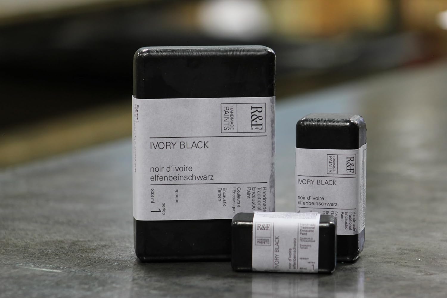 R&F Artist Encaustic Paint, Ivory Black, 104 ml