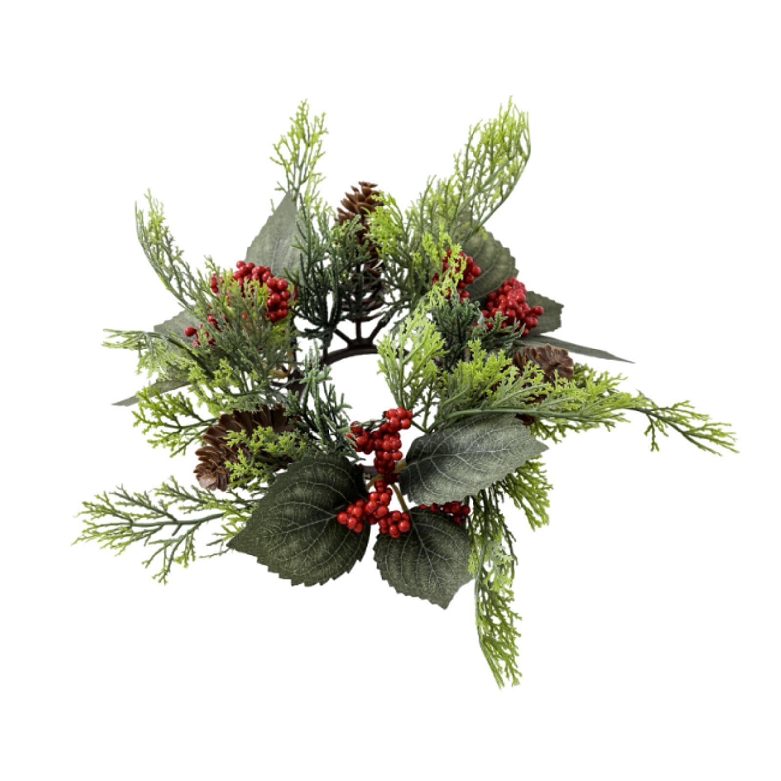 CALANDIS® Pillar Candle Ring Wreath Snowy Pine for Living Room Front Door Thanksgiving Style B | Wreaths, Garlands & Plants | Christmas & Winter | Holiday & Seasonal Dacor-picture-31